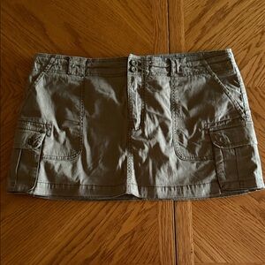 Casual Cargo Mini Skirt in Olive Green